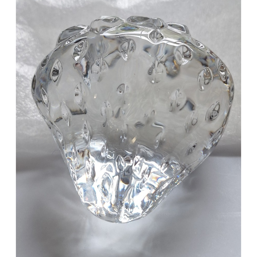 Vintage Beyer Crystal Glass Strawberry Paperweight